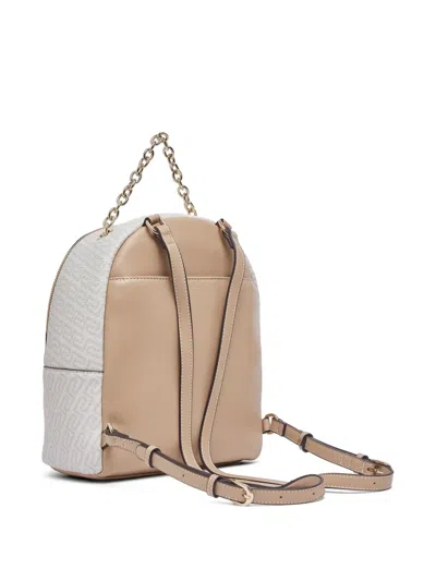 Liu •jo Logo-lettering Backpack In Neutral