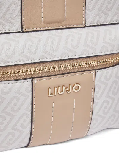 Liu •jo Logo-lettering Backpack In Neutral