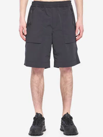 Moncler Tailored Shorts Featuring Functional Back Pockets In Gray