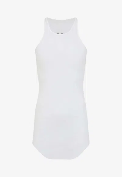 Rick Owens White Basic Rib Viscose Tank Top In White