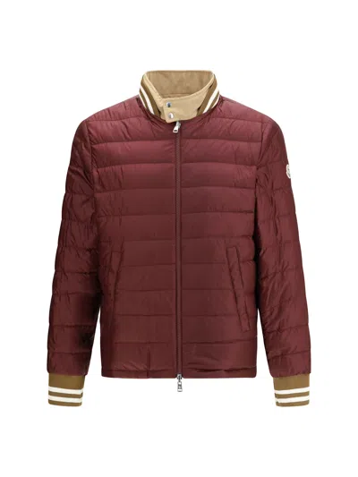 Moncler Beige Solid Mock Collar Jacket In Neutral