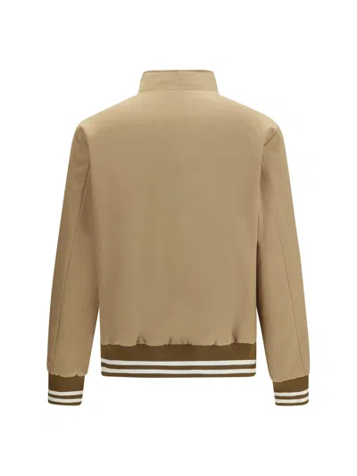 Moncler Beige Solid Mock Collar Jacket In Neutral
