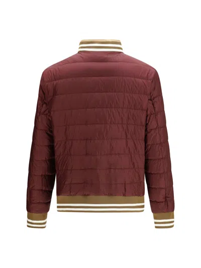 Moncler Beige Solid Mock Collar Jacket In Neutral