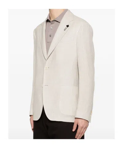 Lardini Patch Pocket Two Button Jacket In White