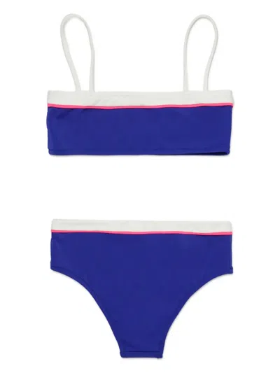 Marni Logo-detail Bikini In Blue