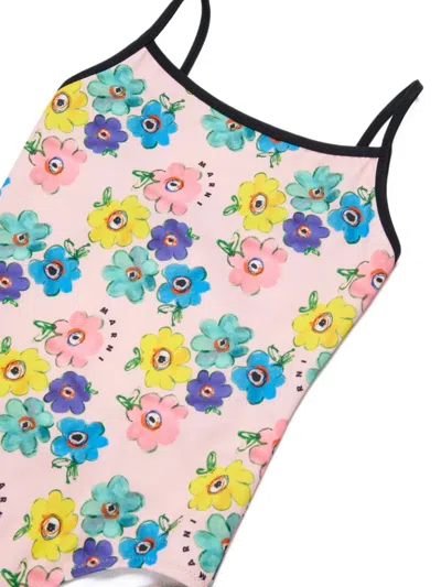 Marni Floral Print Swimsuit In Multi