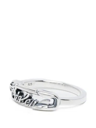 Stolen Girlfriends Club Scripted-pin Ring In Silver