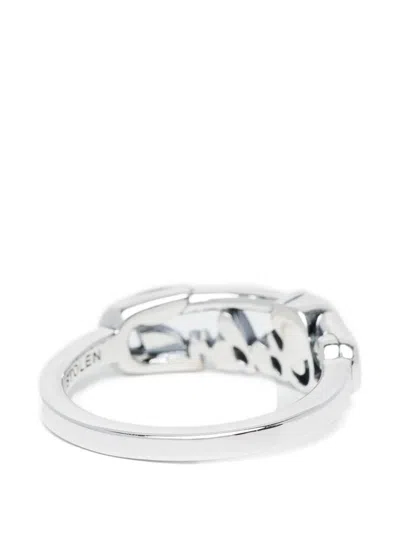 Stolen Girlfriends Club Scripted-pin Ring In Silver
