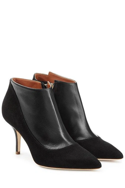 Malone Souliers Leather Ankle Boots With Suede In Black