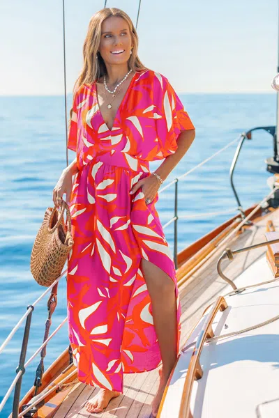 Cupshe Feel It In My Soul Tropical Midi Dress In Pink