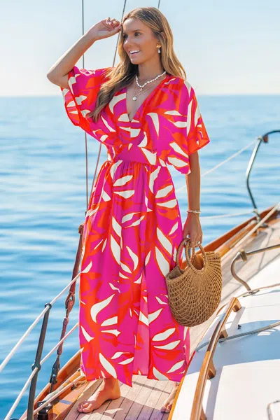 Cupshe Feel It In My Soul Tropical Midi Dress In Pink