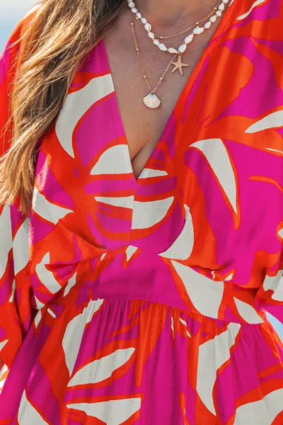 Cupshe Feel It In My Soul Tropical Midi Dress In Pink