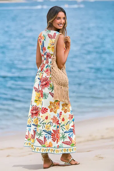 Cupshe Sabrina Tropical Maxi Dress In Neutral