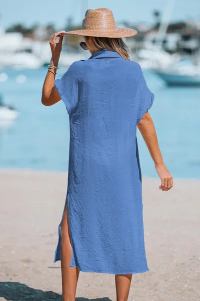 Cupshe Beachside Queen Blue Cover-up Midi Dress
