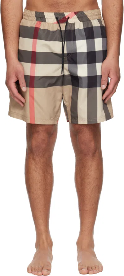 Burberry Ami Paris Light Blue Elasticated Cotton Shorts In Brown