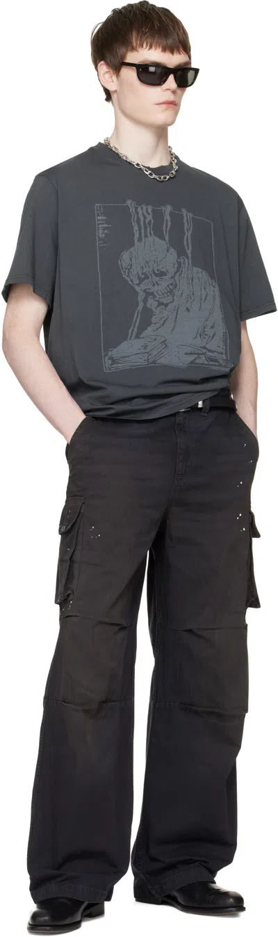 Our Legacy Men S Box T-shirt Angry Fan Mail Print In Gray