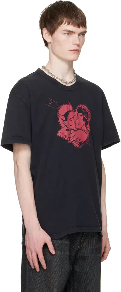 Our Legacy Mens Love Story Print Loose Love Graphic-print Cotton T-shirt