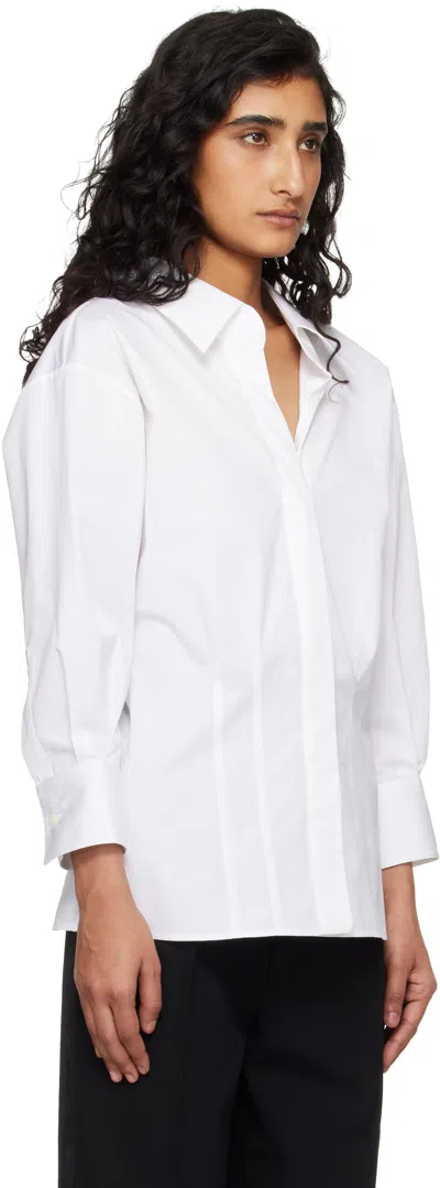 Givenchy Womens White Slashed Open-collar Cotton Shirt In White