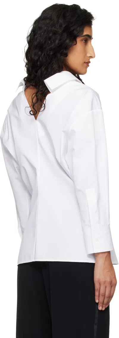 Givenchy Womens White Slashed Open-collar Cotton Shirt In White