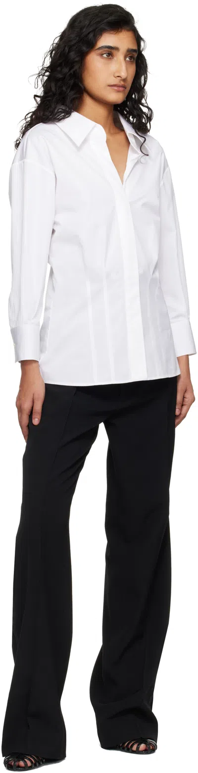 Givenchy Womens White Slashed Open-collar Cotton Shirt In White