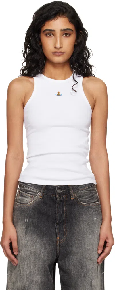 Vivienne Westwood White Rib Jersey 90s Tank Top
