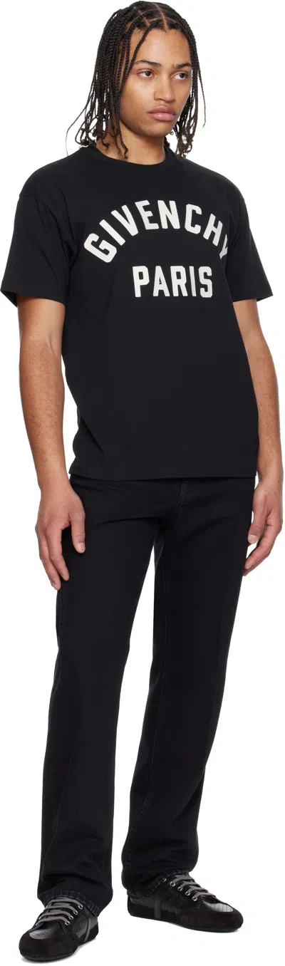 Givenchy Men Black Crewneck T-shirt With Maxi Logo Lettering On The Front In Cotton Man