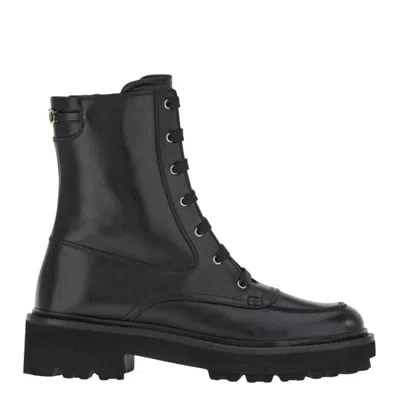 Ferragamo Black 30 Gancini Leather Biker Boots In Black