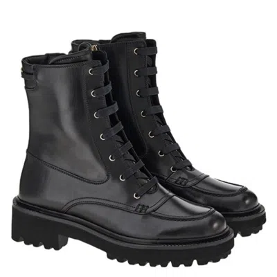 Ferragamo Black 30 Gancini Leather Biker Boots In Black