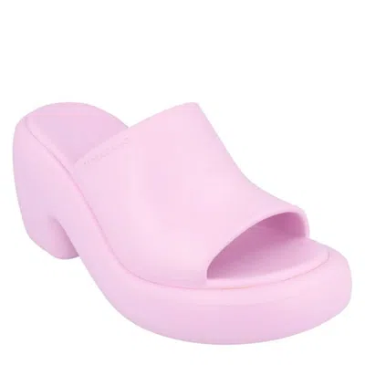 Ferragamo Deva Rubber Platform Mule In Pink