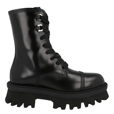 Ferragamo Black 30 Gancini Leather Biker Boots In Black