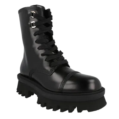 Ferragamo Black 30 Gancini Leather Biker Boots In Black