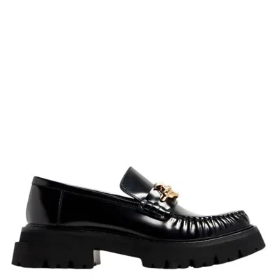 Ferragamo Ingrid Gancini Ornament Moccasin In Black
