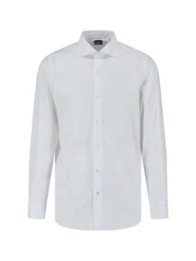 Finamore 1925 Timeless White Button-down Shirt With Structured Collar In Multi