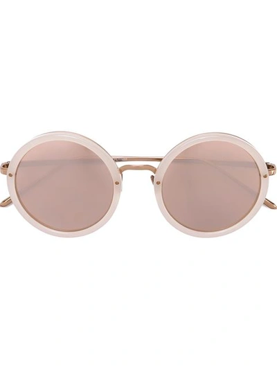 Shop Linda Farrow Round Shaped Sunglasses In Pink