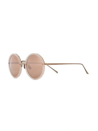Shop Linda Farrow Round Shaped Sunglasses In Pink