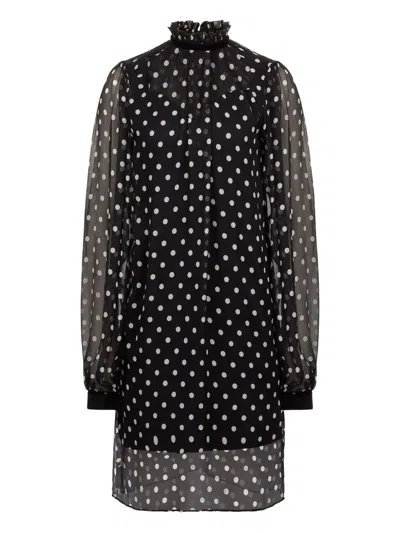 Nina Ricci Polka-dot Ruffled Mini Dress In Multi