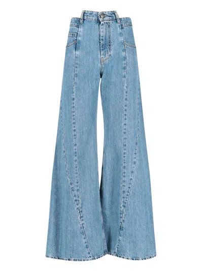 Maison Margiela Women Sky Blue Cut-out Detail Denim Jeans, 28 Luxury Jeans For Women Darveys