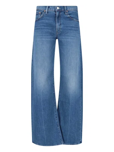 Mother Jeans The Rerun Zip Sneak With Belt Loops And Logo Embroidery On The Back In Blue Denim For Women