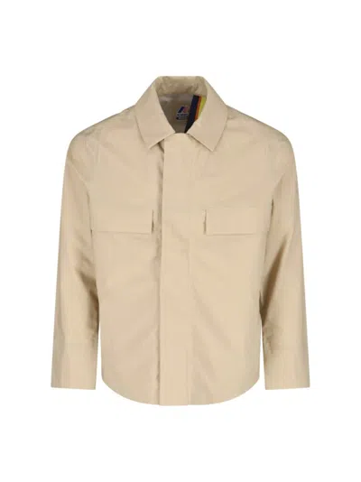 K-way Collared Three-layer Waterproof Jacket In Brown