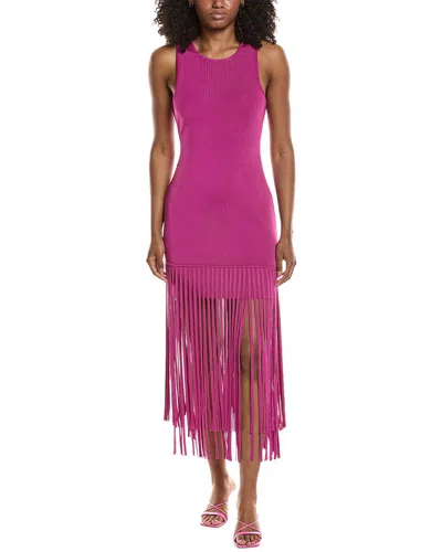 Toccin Margaux Mini Dress With Fringe In Pink