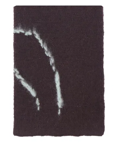 Dries Van Noten Rectangular Brown Scarf With Embroidery In Multi