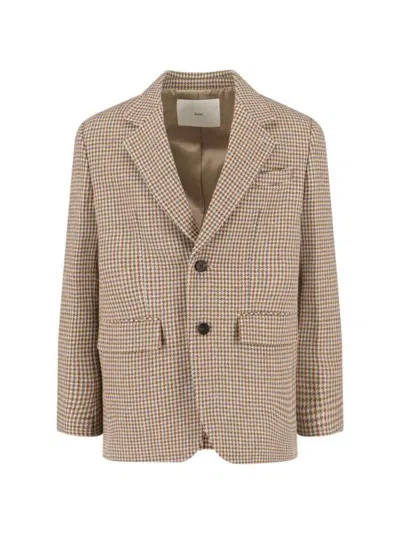 Dunst Single-breasted Blazer In Wool Blend In Brown