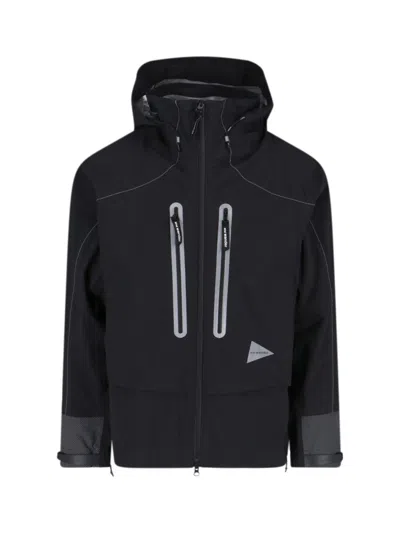 And Wander Black Pertex Shield Waterproof Technical Jacket In Black