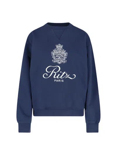 Frame Ritz Crew Neck Sweatshirt In Blue