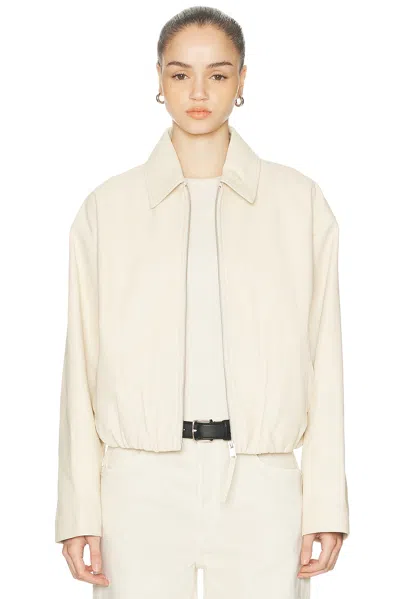 Arma Loua Smooth Leather Jacket In Neutral