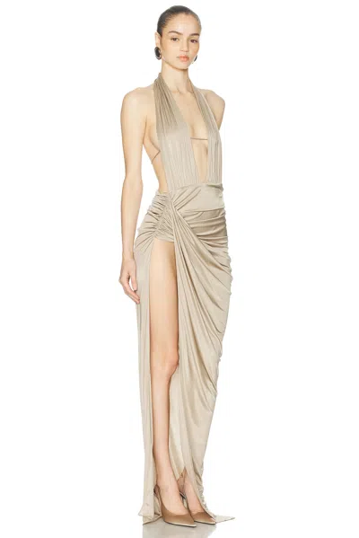 Atlein Open Draped Gown In Multi
