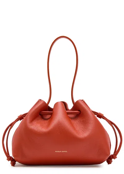 Mansur Gavriel Drawstring Leather Pouch In Red