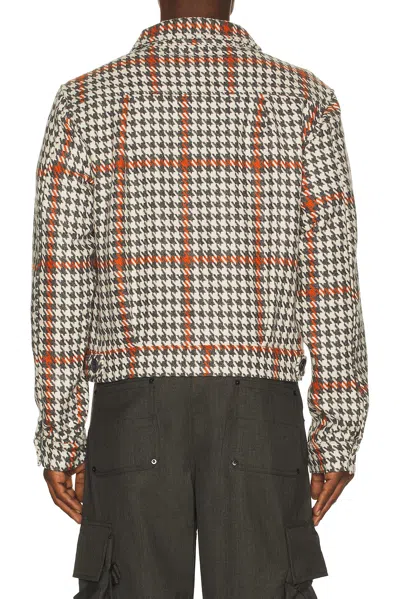 Reese Cooper Wool Houndstooth Trucker Jacket In Multi