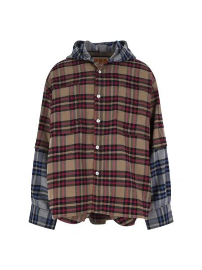 Pdf Patchwork-effect Check Raf Hooded Jacket In Multi