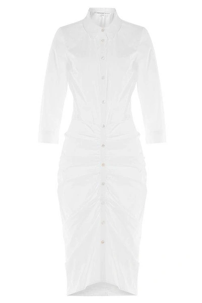 Veronica Beard Capella Cotton Shirt Dress In White